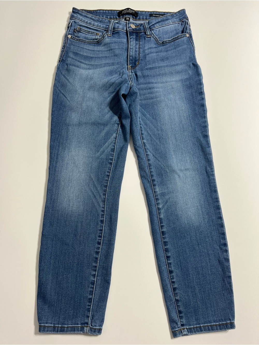 Judy Blue Relaxed Straight Leg Crop Jeans Size 29 Stretch Denim JB82103